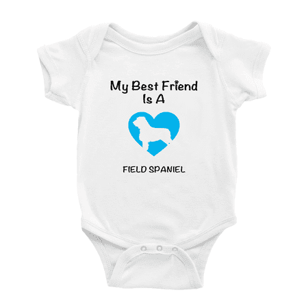 

My Best Friend is A Field Spaniel Dog Funny Baby Outfits 0-3 Months