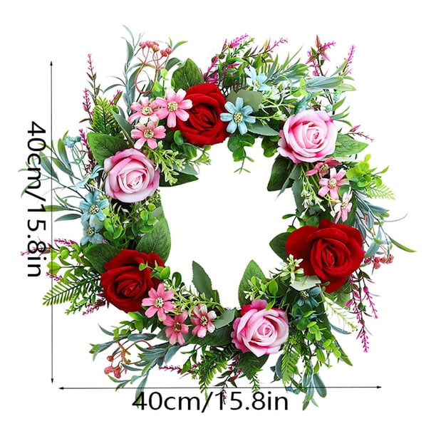 Flores artificiales, flores falsas, flores artificiales, juego de regalo para mujer, puerta de entrada, flores aromáticas, hojas y plantas de dinero, guirnaldas de flores para exterior, decoración de