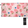 thumbnail image 2 of GZHJMY 30x60In Absorbent Quick Drying Beach Towel, Delicate and Easy to Wipe, for Beach Swimming Pools, Bathrooms, Travel and Sports with Mesh Storage Bag-Strawberry Summer, 2 of 7