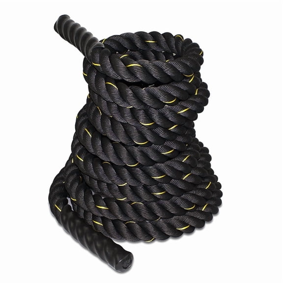 SONGMY 40Ft 1.5" Battle Rope, Poly Dacron Undulation Rope Exercise Fitness, Black Heavy Duty Battle Rope for Gym Training