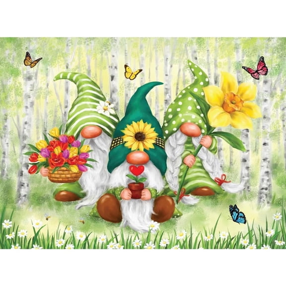 Spring Gnomes 1000 Piece Jigsaw Puzzle for Adults Garden 20”x27” by Makiko