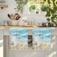 thumbnail image 4 of Blue Summer Beach Kitchen Towels Set of 3, Coastal Starfish Shell Nautical Ocean Absorbent Dish Towels for Kitchen, Microfiber Hand Towel, Quick Drying Tea Towel for Cleaning Decorative Dishcloths, 4 of 7