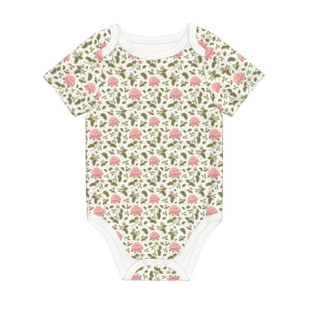

Coaee Rose Flowers for Soft Cotton Baby Short-Sleeve Bodysuit Baby Girls Boys Bodysuit Romper