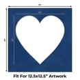 thumbnail image 2 of Brooke Blue Suede Picture Frame Mat for 17x17 Frames - Heart Opening for 13x13 Photos - 50 Mats, 2 of 7