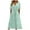 Green, variant on Kureaily Women Casual Pleated Dress Solid Color Patchwork Lace Pleated V Neck Midi Dress
