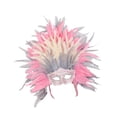 thumbnail image 3 of Tocado de plumas para disfraz, máscara de plumas, tocado decorativo para cosplay Rosa Gris, 3 of 9