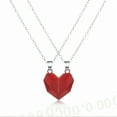 thumbnail image 6 of Pompotops Matching Magnetic Heart Necklace for Couples Two Souls One Heart Pendant Necklace Wishing Stone Birthday Anniversary Jewelry Gift for Friend, 6 of 10