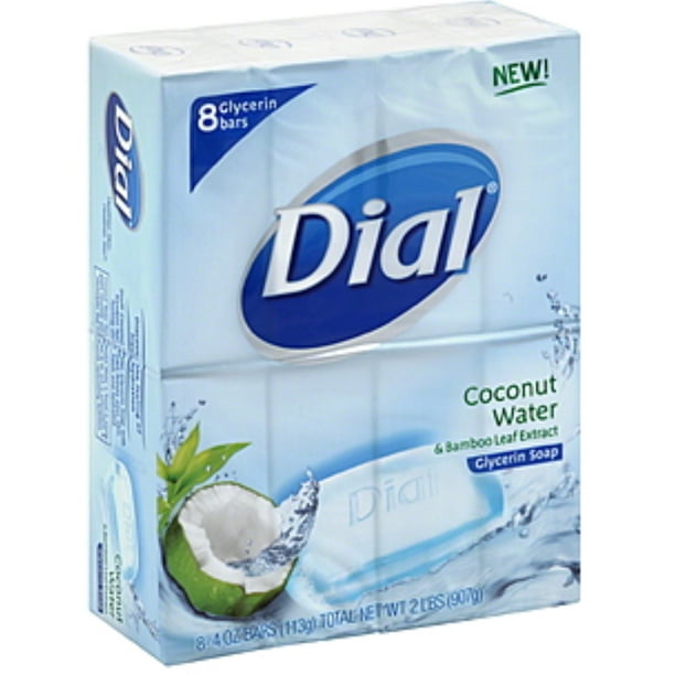 Dial Glycerin Soap Bars Coconut Water & Bamboo Leaf Extract 8 ea (Pack