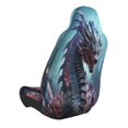 thumbnail image 3 of Picia Urban Mechanical Dragon Print Waterproof Sweating Car Seat Cover for Post Gym Workout, Running, Beach and Hiking, Universal Fit Anti-Slip Bucket Seat Protector, 3 of 5