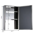 thumbnail image 7 of HomCom Vertical 24" Stainless Steel Bathroom Wall Mirror Medicine Cabinet, 7 of 7