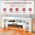 thumbnail image 4 of Waleaf 82" Modern Fireplace TV Stand with 50" Electric Fireplace Up to 90" TVs, Entertainment Center with 12 LED Color Flame and 20 Color LED Light, 4 of 7