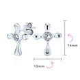 thumbnail image 4 of Bling Jewelry Womens CZ Cross Religious Cubic Zirconia Stud Earrings .925 Sterling Silver, 4 of 6