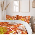 thumbnail image 6 of Ambesonne Orange Duvet Cover Sets, Cartoon Goldfish Bubble, 2-King, Burnt Orange, 6 of 7