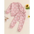 thumbnail image 5 of RSRZRCJ Toddler Baby Girl Fall Outfits Floral Print Long Sleeve Sweatshirts Long Pants 2Pcs Clothes Set, 5 of 8