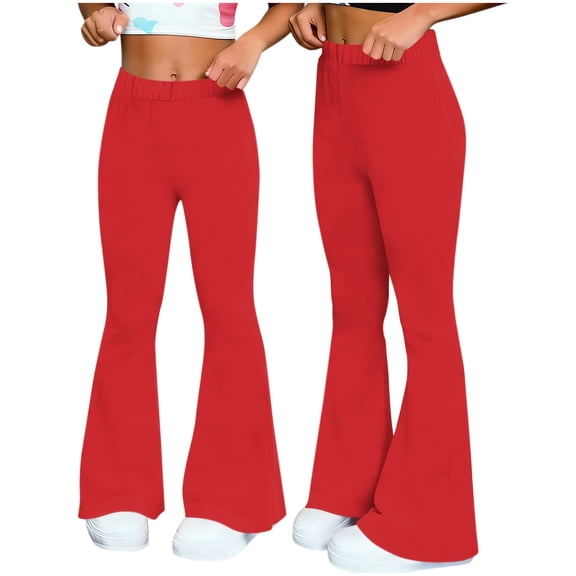 Womens Pants Sports Fitness Yoga Wide Leg Casual Loose Solid Color Long Trousers Pant Red M