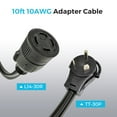 thumbnail image 2 of Parkworld 10ft Extension Cord 10AWG TT-30P to L14-30R Adapter Cable for Renogy Lycan 5000, 2 of 3