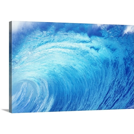 Great BIG Canvas | Vince Cavataio Premium Thick-Wrap Canvas entitled Hawaii, Oahu, North Shore, Curling Wave At World Famous