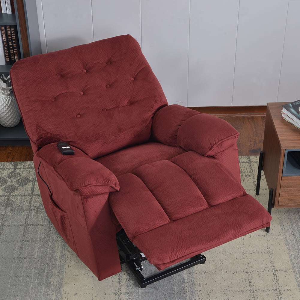 Lowestbest Power Lift Chair, Soft Fabric Upholstery Electric Recliner, Living Room Sofa Chair with Remote Control, Red Lowestbest Power Lift Chair, Soft Fabric Upholstery Electric Recliner, Living Room Sofa Chair with Remote Control, Red