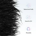 thumbnail image 2 of Uxcell Ostrich Feather Trim Fringe, 2 Yards 4-6" Natural Fluffy Feather Trim for Crafting [Black], 2 of 7
