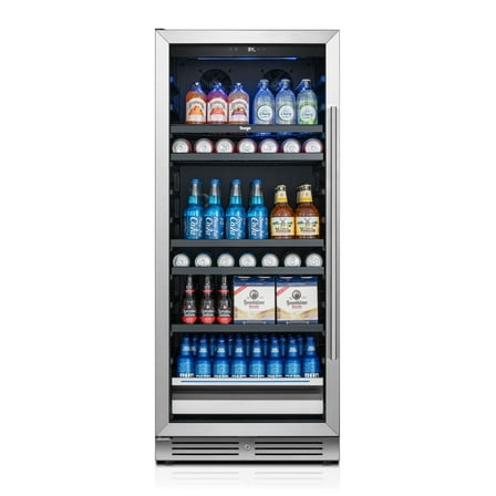 Yeego 238 Cans Beverage Refrigerator,275L Beverage Cooler with Glass Door for Home Bar