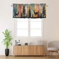 thumbnail image 2 of Forest Deer Curtain Valances for Kitchen Colourful Wooden Board Woodland Rustic Cabin Privacy Decorative Rod Pocket Short Window Valance Curtains 54 by 18 in, 1 Panel, 2 of 6