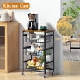 4Tier Small Kitchen Storage Cart on Wheels, Metal Fruit Basket Stand