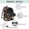 thumbnail image 4 of Mushroom and Lobster Black Pattern Backpack for School, Cute School Bag with Adjustable Shoulder Straps and Padded Back, 15.7"x11.8"x5.5", 4 of 5
