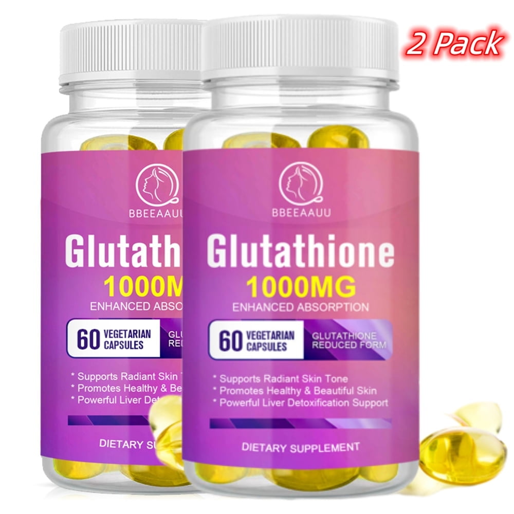 (2 Pack) Glutathione Pills 120 Pcs, Protect Liver Health & Skin Care Capsules