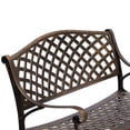 thumbnail image 3 of Outdoor Weather Resistant Seating Bench, Bronze Front Porch Park Bench Lawn Decor, Cast Aluminum Park Bench for Yard, Patio, Garden and Deck, 3 of 9