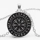 thumbnail image 2 of Declaración Nuevo colgante de brújula vikinga Vegvisir Joyería Collar de cabujón de cristal Accesorios de ropa para hombres y mujeres, 2 of 4