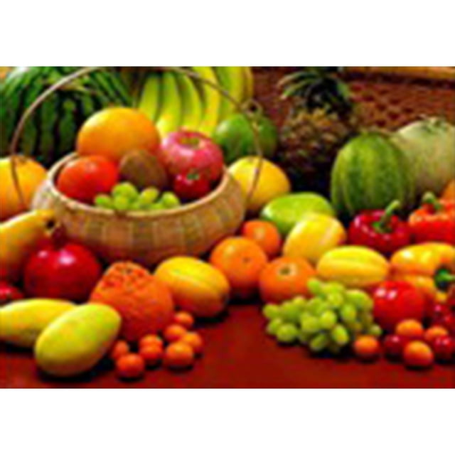 Cuadros Decorativos Pintura de diamantes Cosecha de frutas Cuadro de pared de mosaico redondo completo 5D Kit de bricolaje 40x30cm JShteea Nuevos Originales