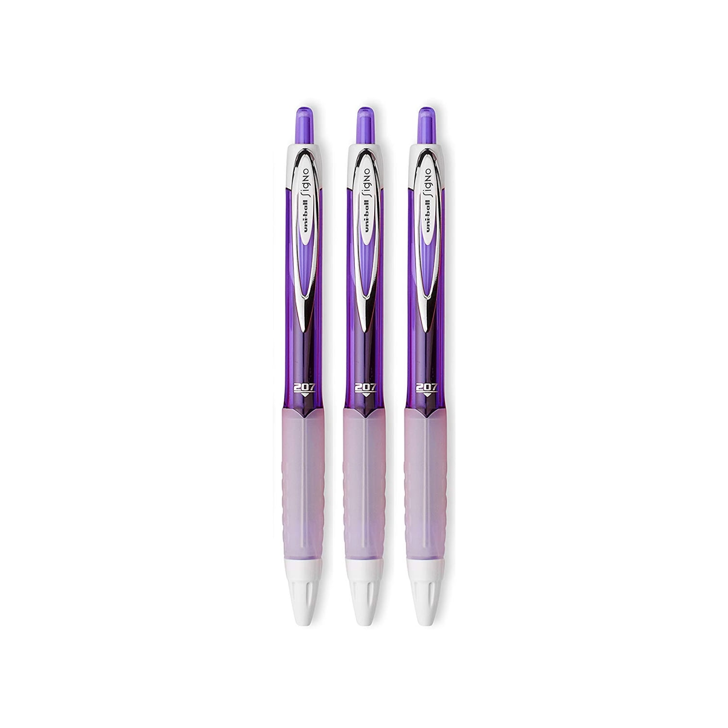 uni-ball Signo Gel 207 Roller Ball Retractable Gel Pen Purple Ink 1 Dozen 