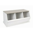 thumbnail image 6 of Badger Basket Children's Stackable Wooden 3-Bin 33 gal Toy Storage Cube, White & Gray, 6 of 9
