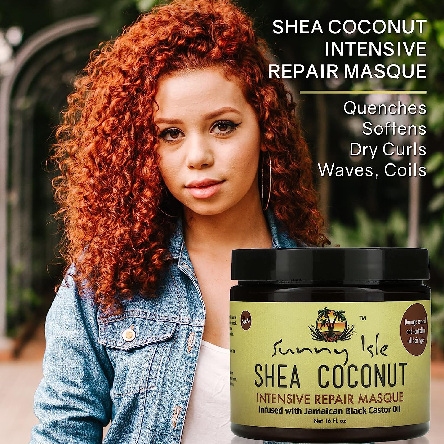 Sunny Isle Jamaican Black Castor Oil Shea Coconut Oil Intensive Repair Masque | Shea Castor Strengthening & Split End Repair - 16oz - image 3 of 7