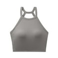 thumbnail image 3 of DDAPJ pyju Womens Built-in Bra Halter Camisoles 2025 Summer Padded Workout Tank Tops Sleeveless Casual Cami Shirts Prime Sales Gray XL, 3 of 6