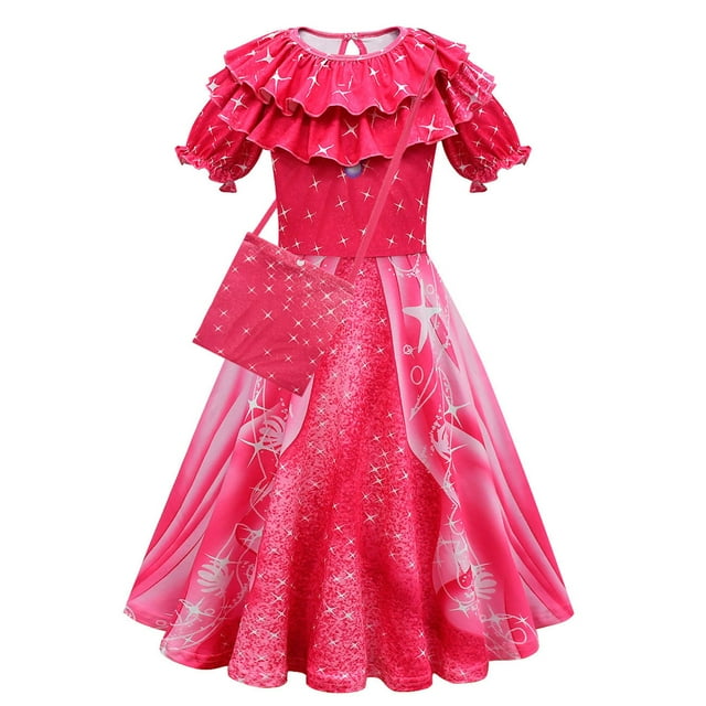 Girls Mermaid Princess Costume with Bag Cloak Birthday Party Cosplay