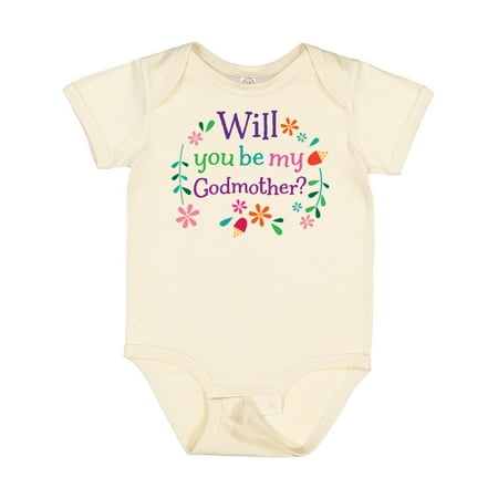 

Inktastic Will You Be My Godmother Proposal Outfit Gift Baby Boy or Baby Girl Bodysuit