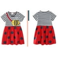 thumbnail image 2 of Emy Dola 2-7T Toddler Girls Cotton Dress Short Sleeve Cartoon Graphic A-Line Dresses for Little Kids - 1Pcs Bees, 2 of 6