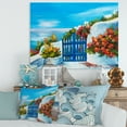 thumbnail image 2 of Designart ' House With Colorful Flowers Near The Sea III ' Nautical & Coastal Canvas Wall Art Print, 2 of 4