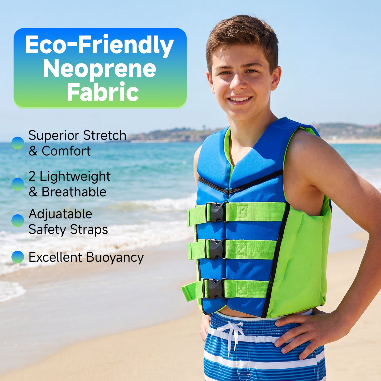 Kids Swim Vest Life Jacket Youth,Adjustable Flotation Buoyancy Swimsuit Trainer Vests,Swimming Aid Jacket for Boys Girls,Kayaking Fishing Sailing,Fit for 50-125 lbs