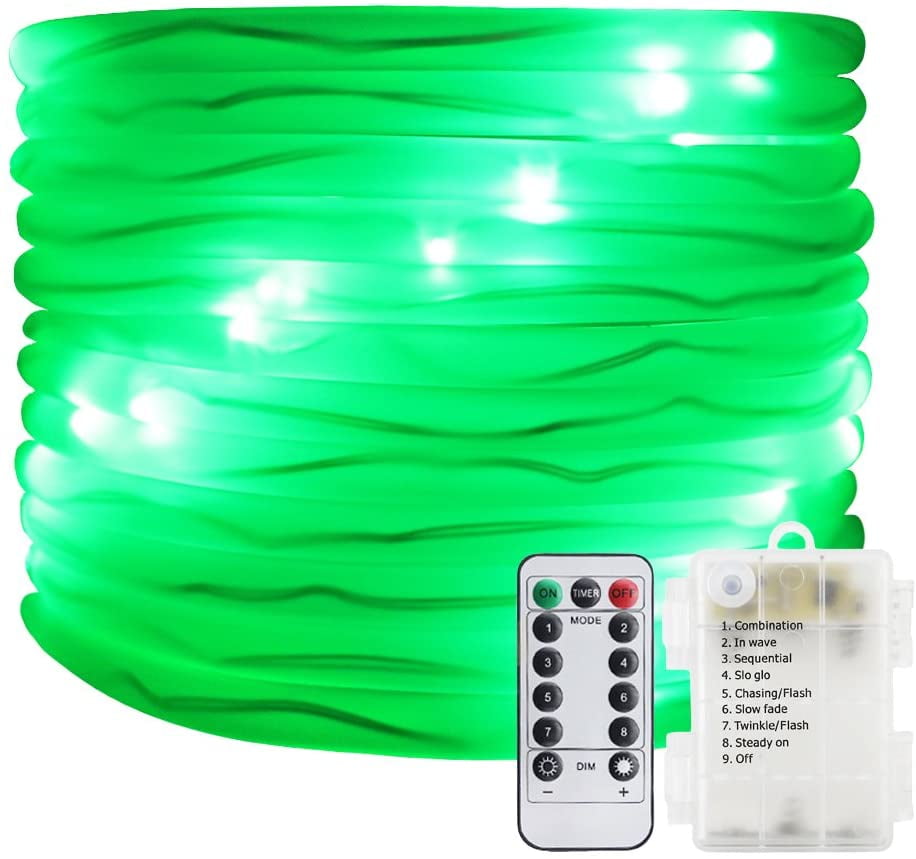 Remote&Timer Battery Powered Rope Lights,ER CHEN 16.5FT 50 LED Warterproof Indoor&Outdoor