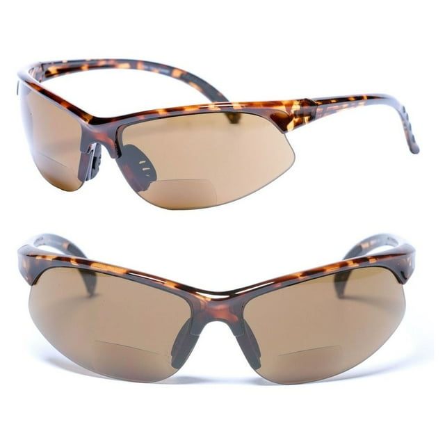 2 Paires de Lunettes de Soleil Sport Enveloppantes Unisexes Bifocales - Lunettes de Lecture d'Extérieur