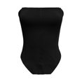 thumbnail image 5 of Women's Fashion Strapped Corset Top Asymmetric Off Shoulder Bandage Bustier Bodysuit for Party and Night Out Black L, 5 of 6