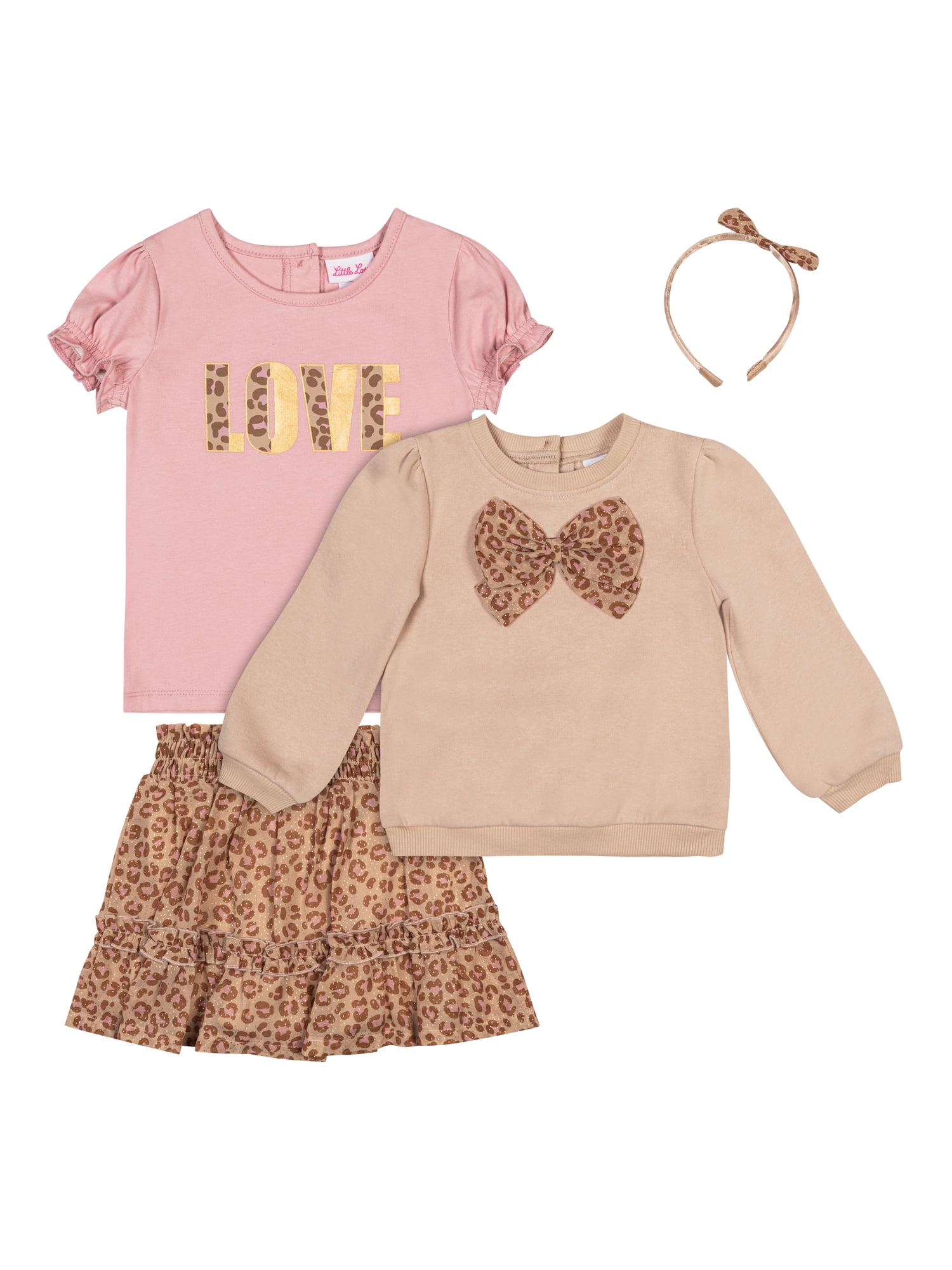 Little Lass Toddler Girls' 4-Piece Skort Set, Sizes 2T-4T
