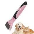 thumbnail image 2 of FEOLGEHLY Multi Functional Pet Brush, Dual-Sided Brush for Dogs and Cats, 23+12 Teeth Dematting and Deshedding Comb, Plastic Undercoat Rake with Rounded Teeth for Gentle Detangling (Pink), 2 of 9