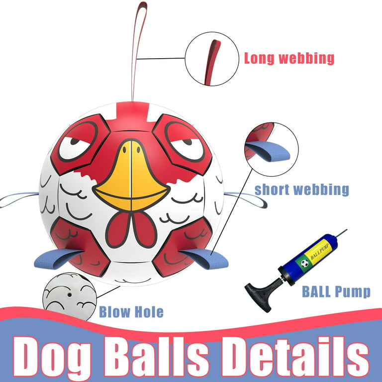 Dog Toys Soccer Ball with Interactive Pulling Tabs, Dog Toys for Tug of  War, Puppy Birthday Gifts, Dog Tug Toy, Dog Water Toy, Durable Dog Balls  for Puli And other Medium Herding