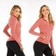 thumbnail image 3 of Chaqueta deportiva para mujer, corte ajustado, elástica, para correr, yoga, fitness, manga larga, 3 of 6