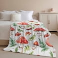 thumbnail image 2 of Throw Blanket for Couch Red Mushroom Soft Fleece Flannel Blankets Cozy Lightweight Blanket for Home Sofa Living Room Butterfly Green Leaf Bed Throws 40" x 60", 2 of 9
