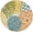 Blue And Yellow, variant on 8' X 8' Turquoise Round Floral Non Skid Indoor Outdoor Area Rug