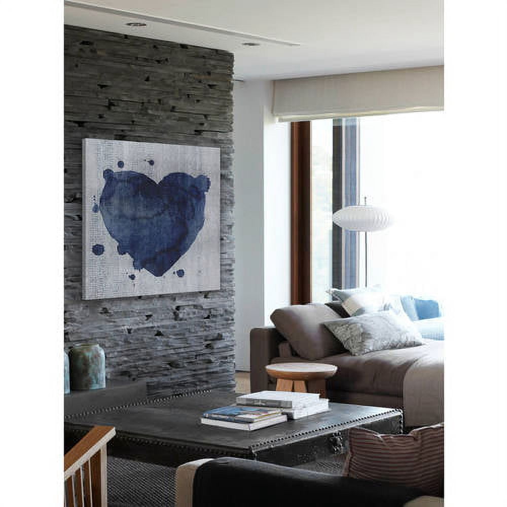 "Blue Heart" Painting Print on Wrapped Canvas